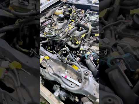 LS460のエンジン降ろし。ハーネスを確認しながら分解